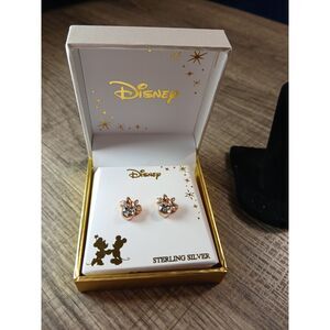 Cubic Zirconia Minnie Stud Earrings – 18K Rose Gold-Plated Sterling Silver ✨